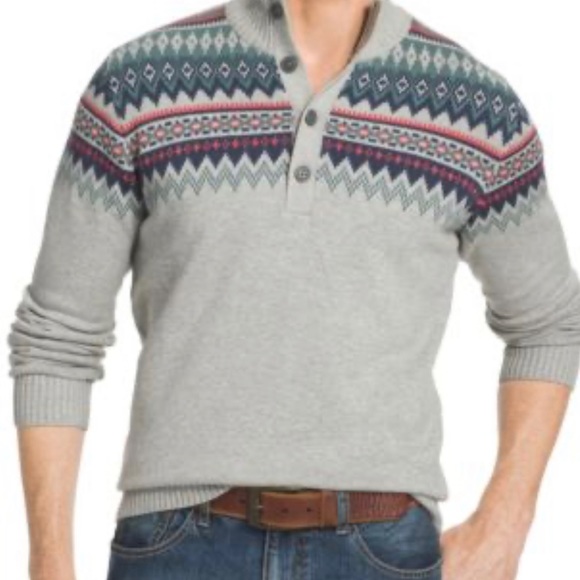 NWT Izod Fair Isle Mock Neck Men's Sweater 3XL - Picture 7 of 7